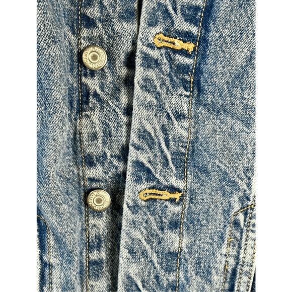 Old Navy Boyfriend Trucker Rainbow Denim Jean Jacket Blue sz MEDIUM - Picture 7 of 10